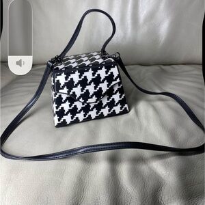 Black and White Houndstooth, Boxy Purse, Cosmetic, Jewelry, Accessories etc.